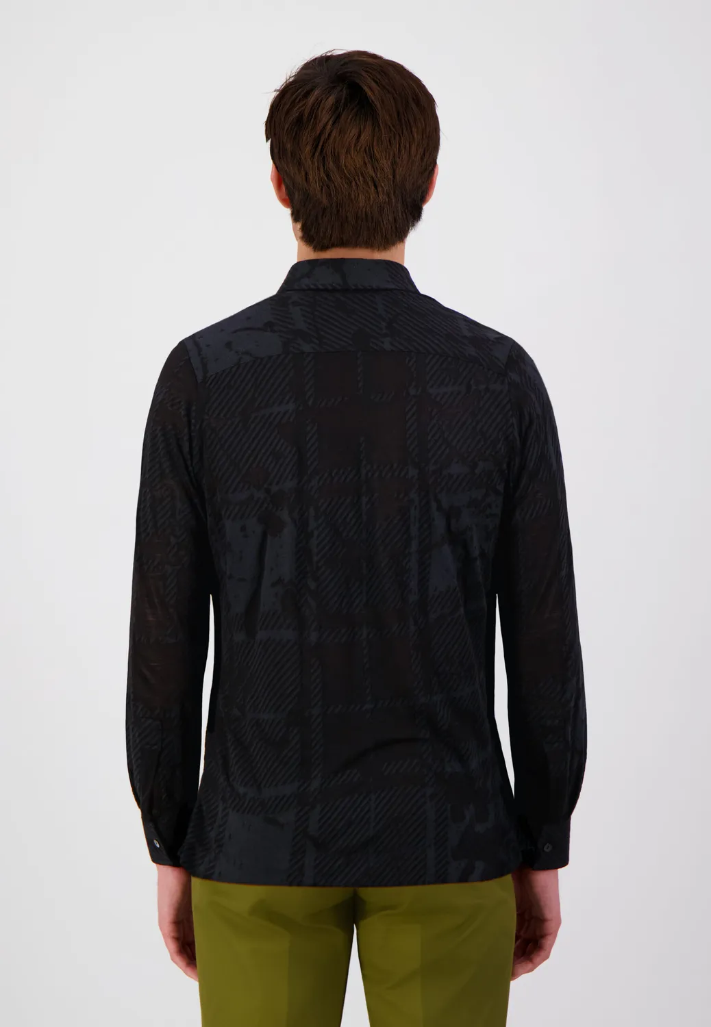 Pierre Talamon Jersey chemise noire coupe droite