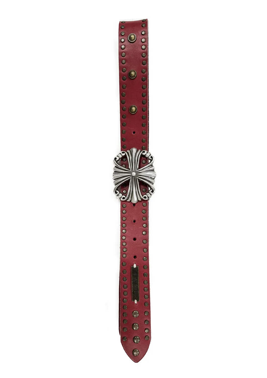 Paolo Leduc Fetish ceinture cuir rouge cloutée