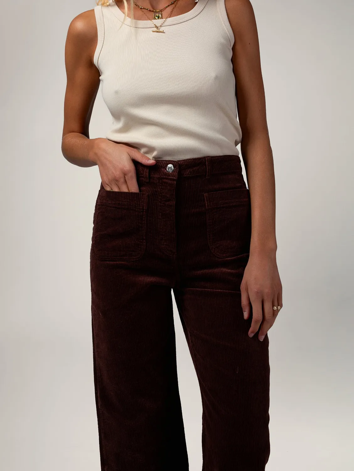 Cotélé Paris Jane pantalon velours chocolat