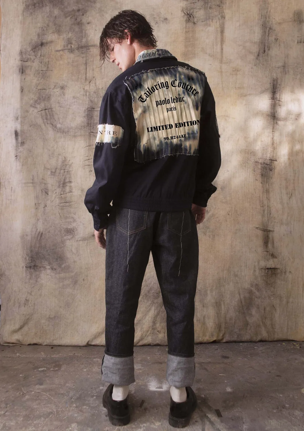 Paolo Leduc Couture Tailoring bomber blouson bleu marine coton