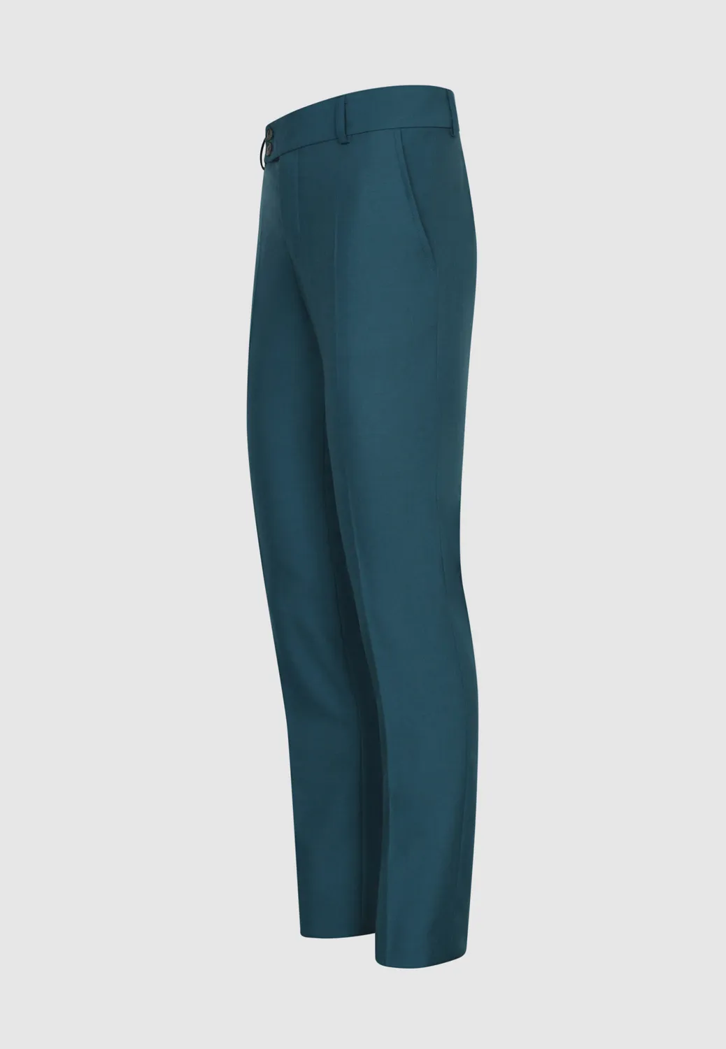 Pierre Talamon pantalon bleu paon coupe droite