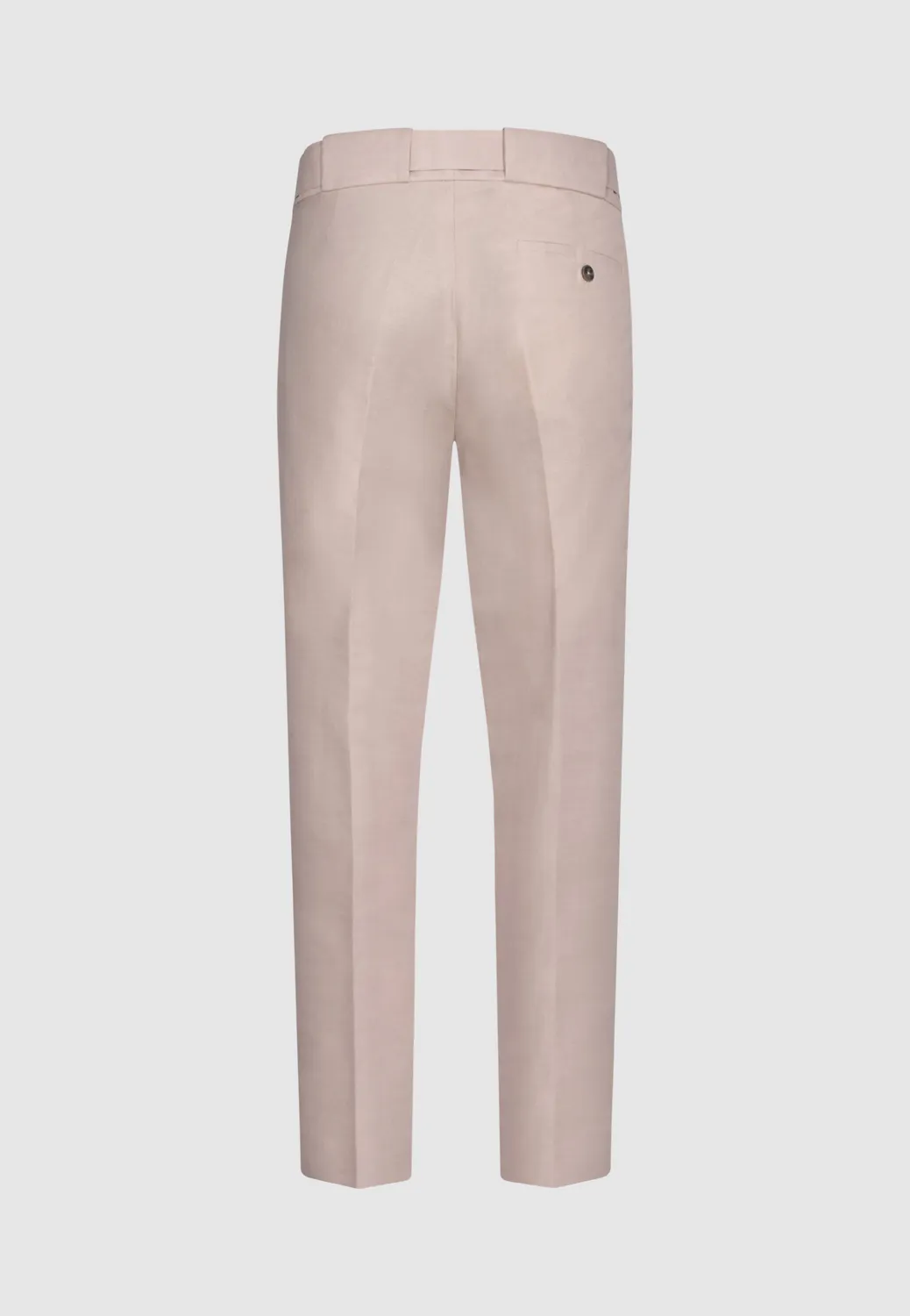 Pierre Talamon pantalon lin rose cendré ceinturé