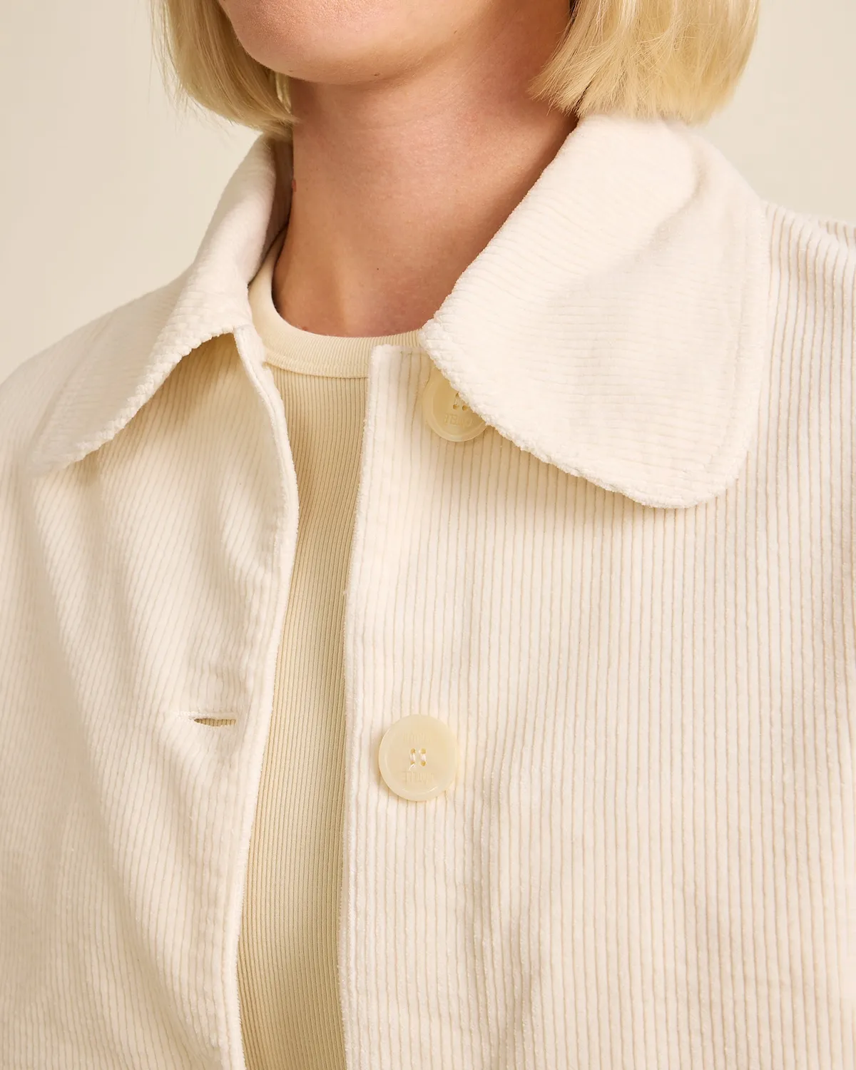 Cotelé Paris Daisy veste écru coton bio