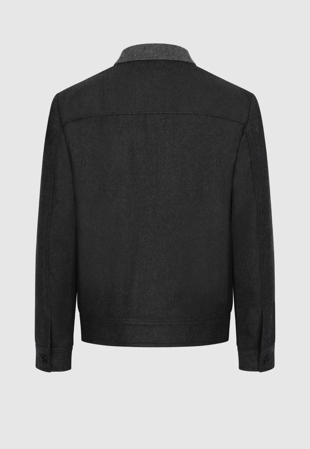 Pierre Talamon blouson flanelle grise boutonné homme