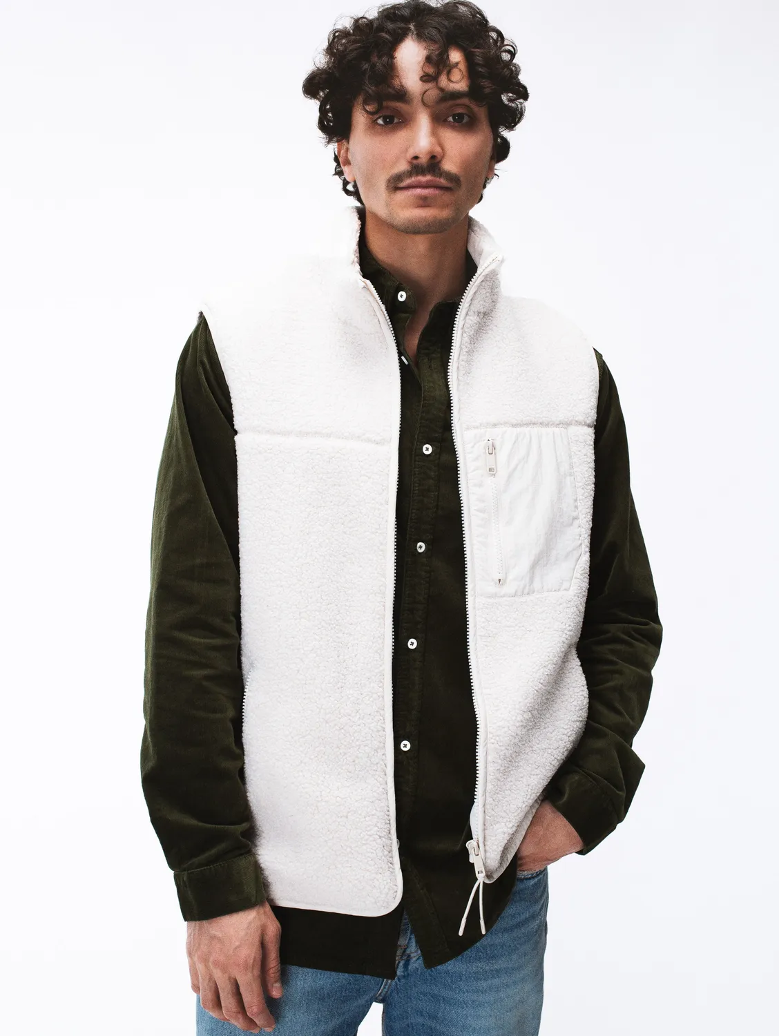 Cotélé Paris Milleraie chemise velours vert olive