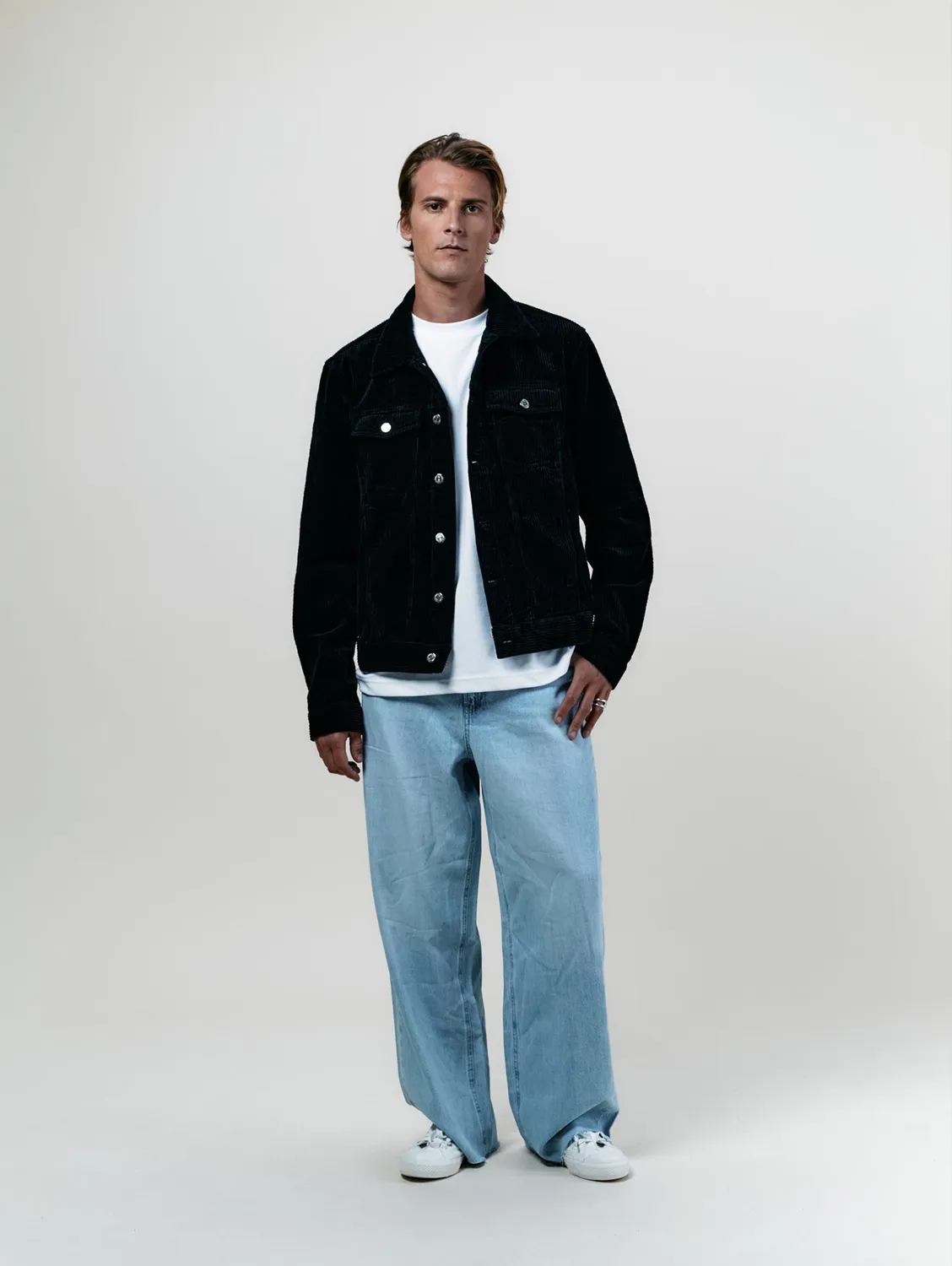 Cotelé Paris Jim veste trucker noire coton bio