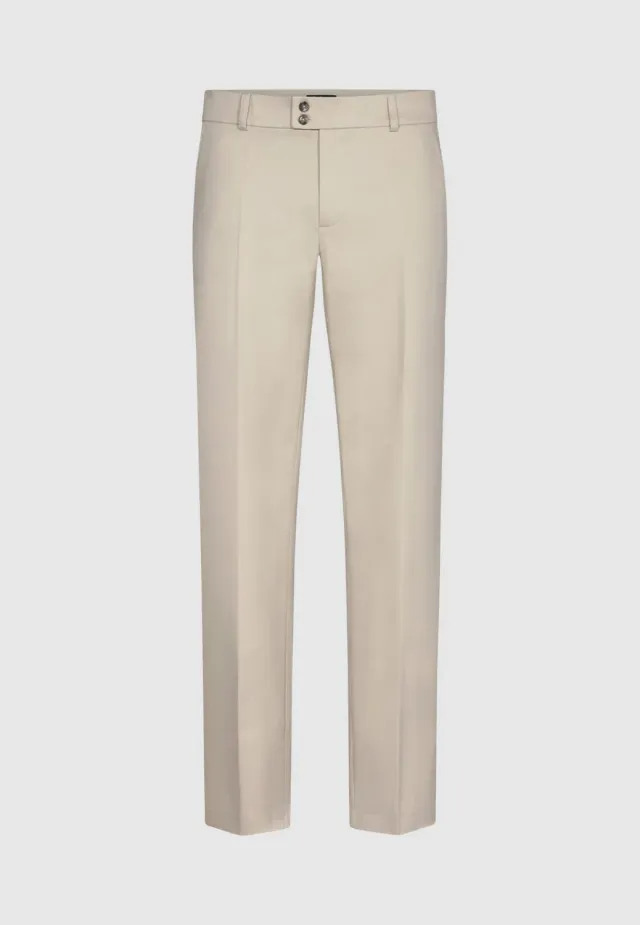 Pierre Talamon pantalon droit beige coton stretch
