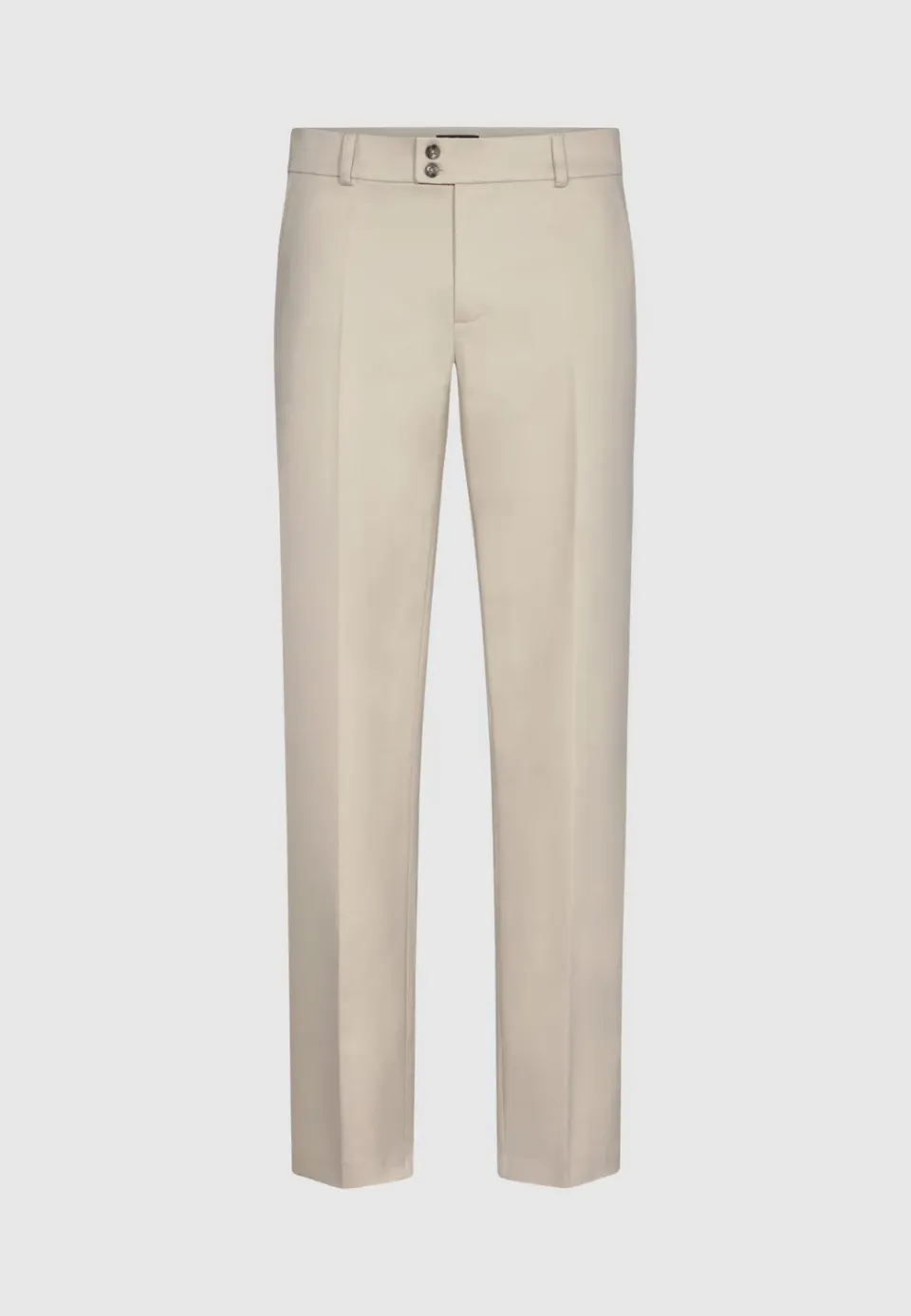 Pierre Talamon pantalon droit beige coton stretch