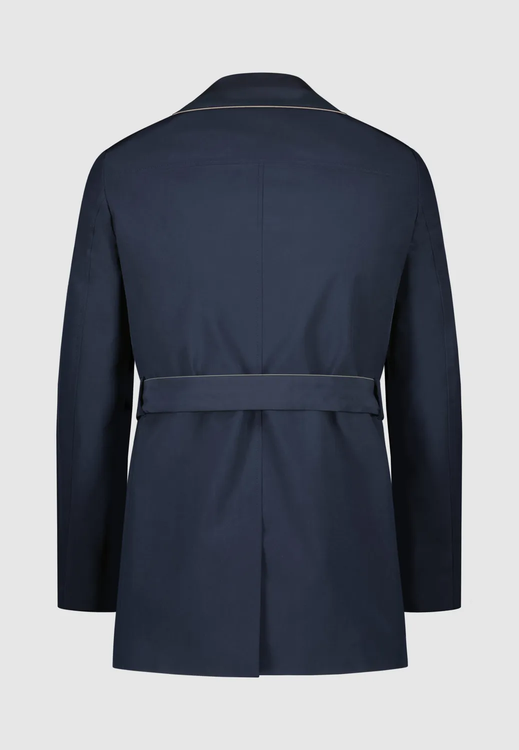 Pierre Talamon Kerin trench bleu gris droit