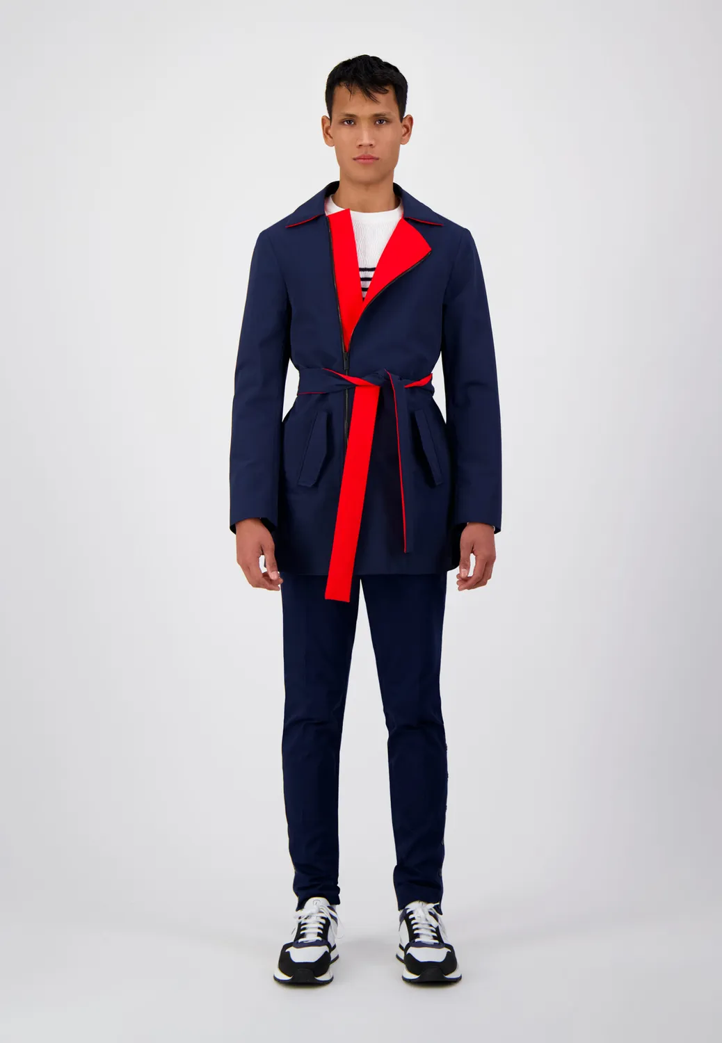 Pierre Talamon Kerin trench bleu corail
