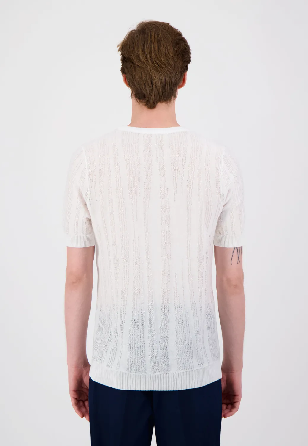 Pierre Talamon Zebra t-shirt blanc ajouré