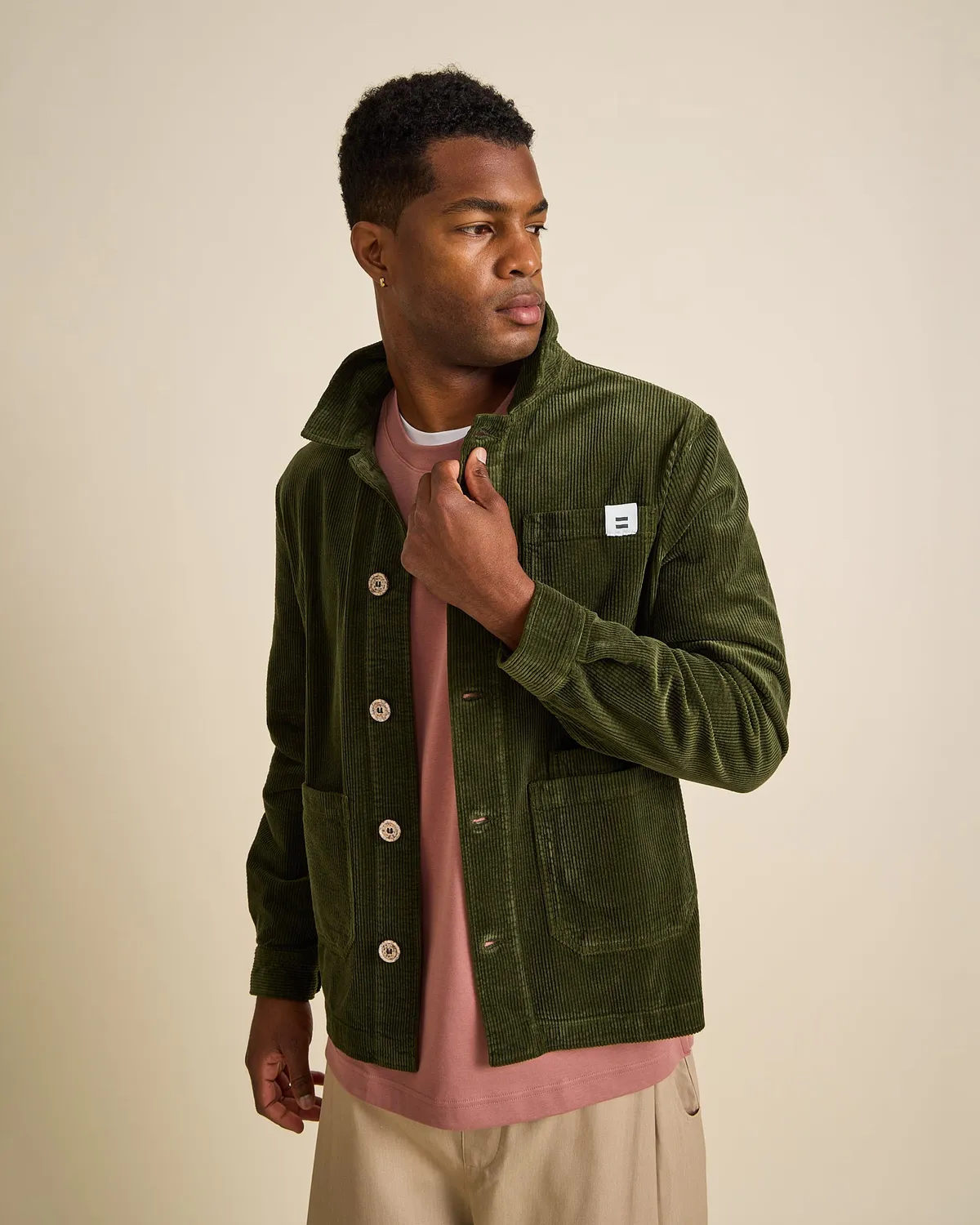 Cotelé Paris Worker vert olive veste coton bio