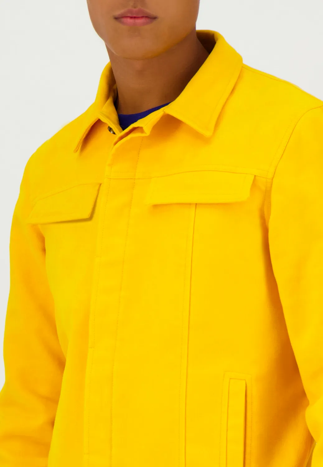 Pierre Talamon blouson trucker jaune homme