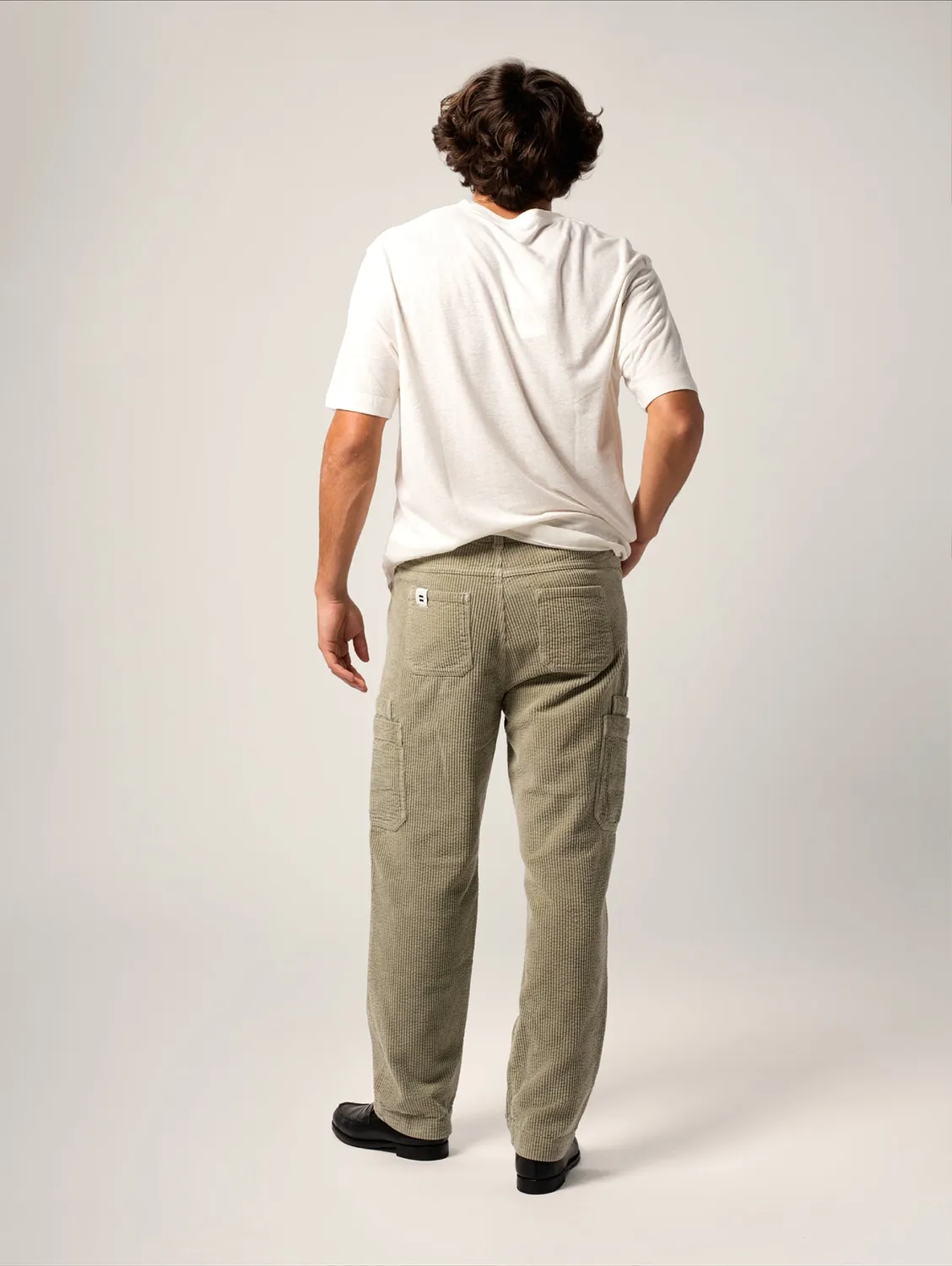 Cotelé Paris Cargo pantalon homme sauge velours