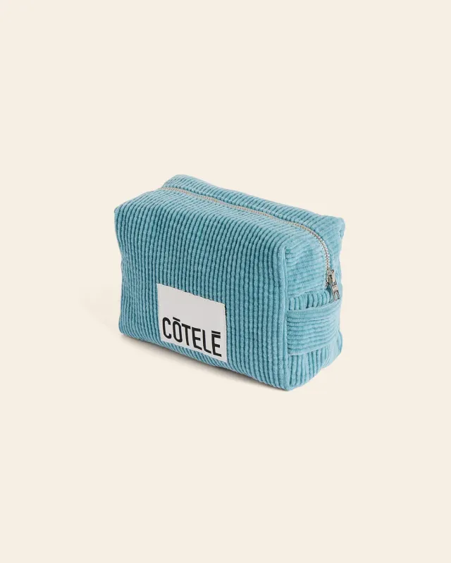 Cotelé Paris Sky Blue trousse de toilette velours TU