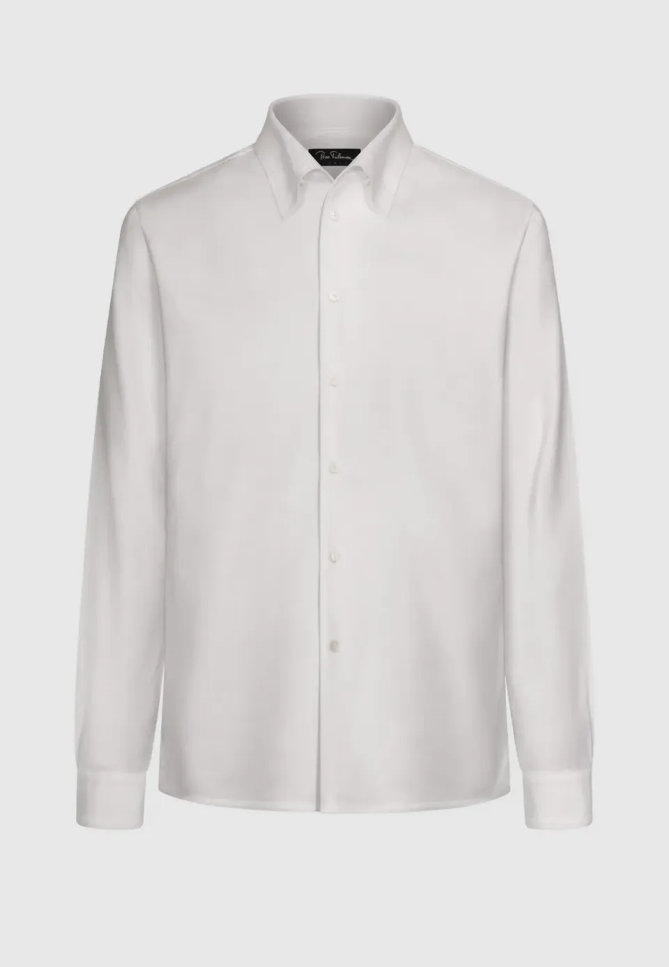 Pierre Talamon chemise col souple coton blanc texturée