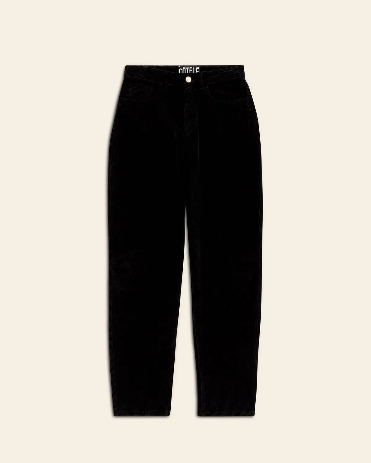 Cotélé Paris Mom pantalon noir velours bio