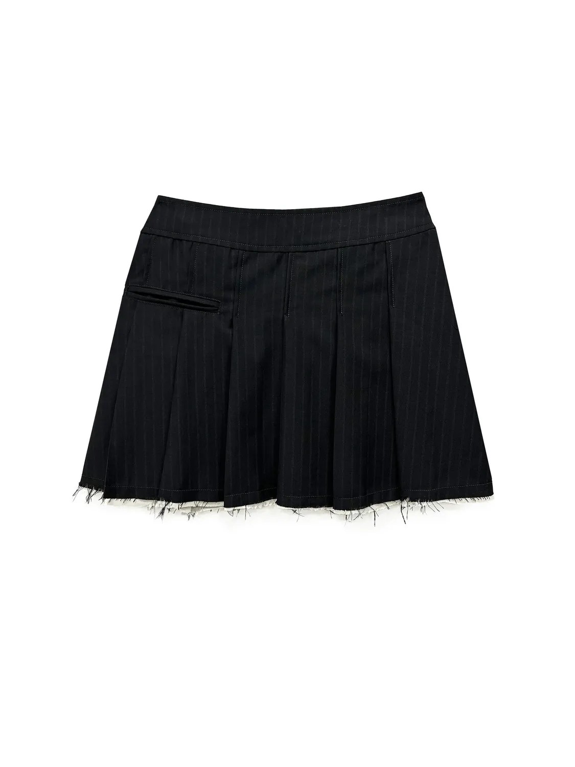 PAOLO LEDUC Mini Kilt jupe noire laine plissée