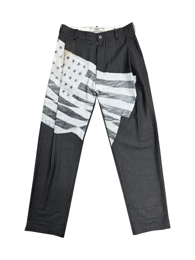 Paolo Leduc Lost Flag pantalon tailleur laine rayures