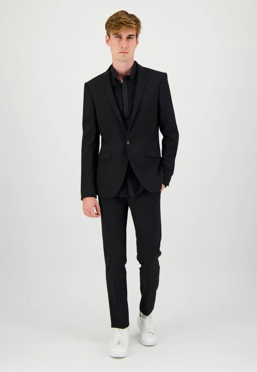 Pierre Talamon 1 Bouton costume noir habillé