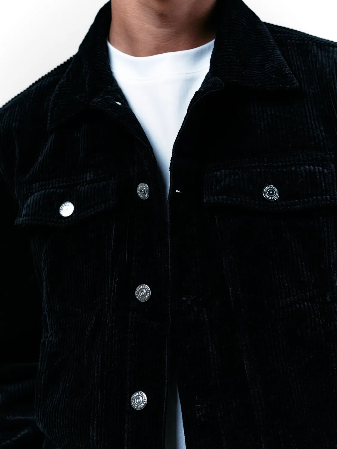 Cotelé Paris Jim veste trucker noire coton bio