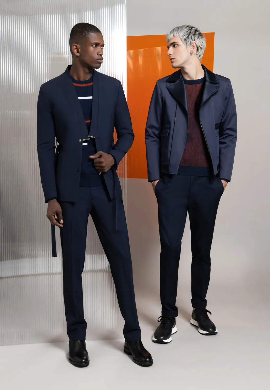 Pierre Talamon Perfecto Navy blouson bleu marine zippé