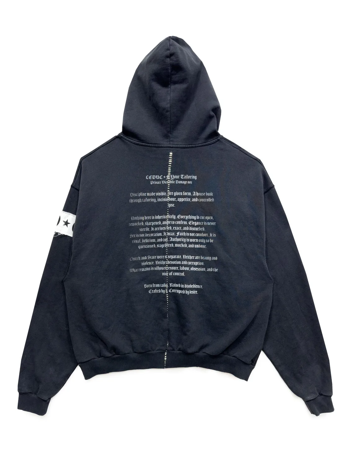 Paolo Leduc Manifesto hoodie zippé S noir coton bio épais