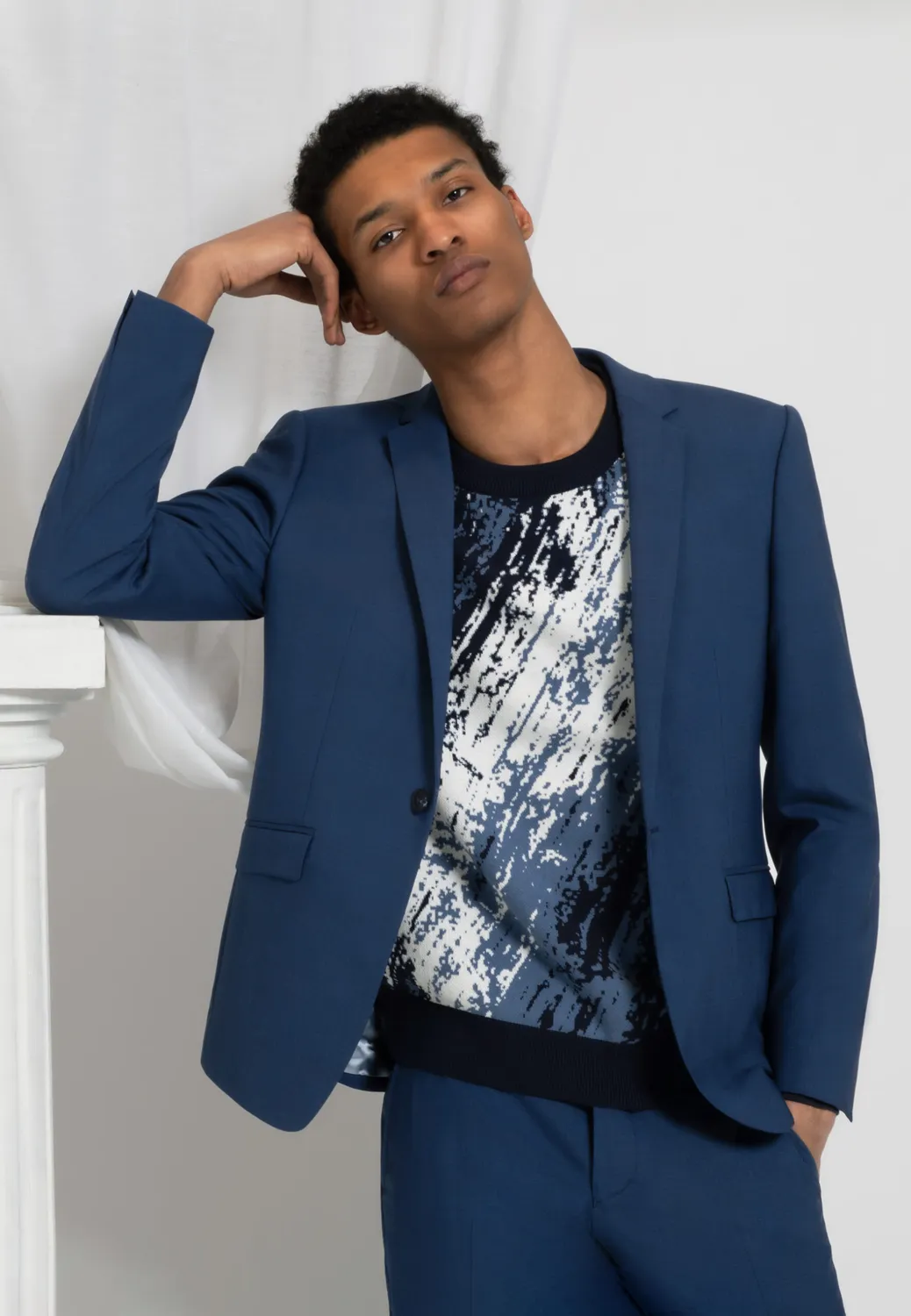 PIERRE TALAMON Bleu De Prusse costume homme laine slim