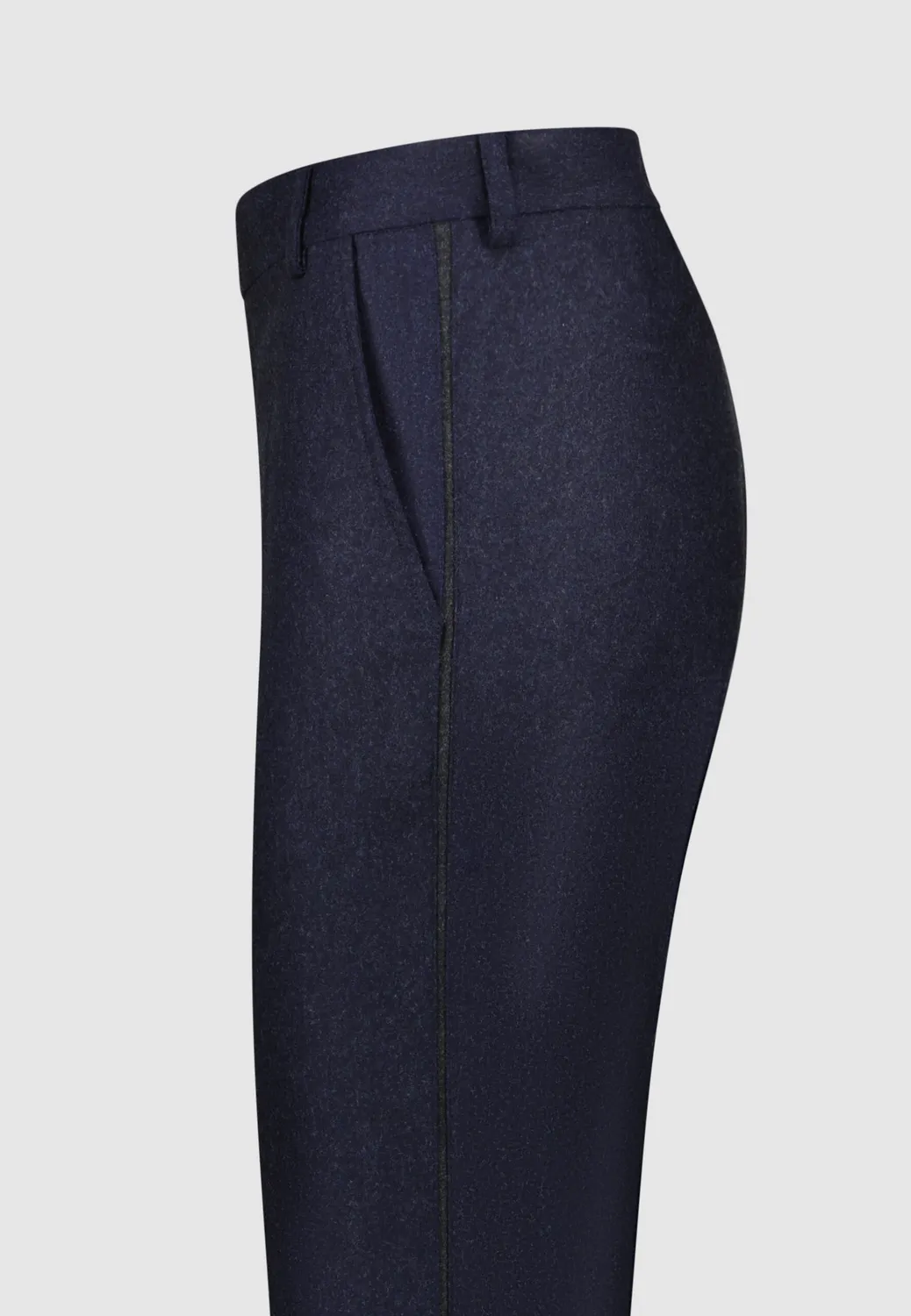 Pierre Talamon pantalon flanelle bleue incrustation