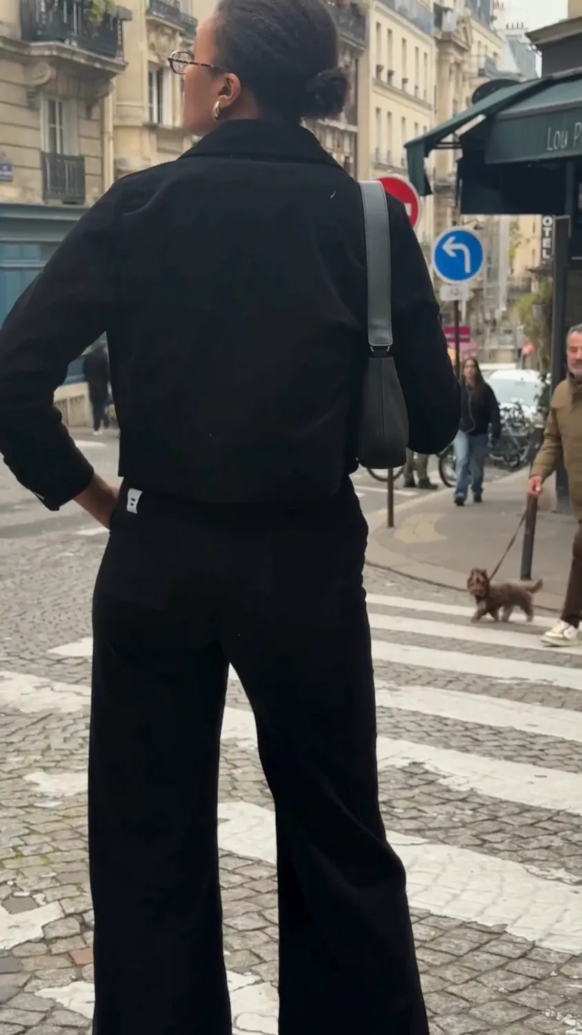 Cotelé Paris Pantalon Pince pantalon noir velours bio