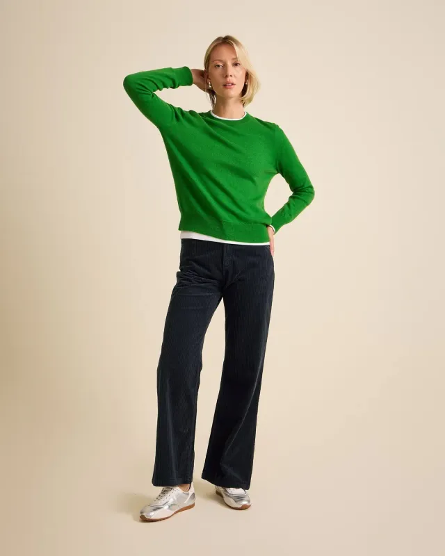 Cotelé Paris Flare pantalon femme navy velours
