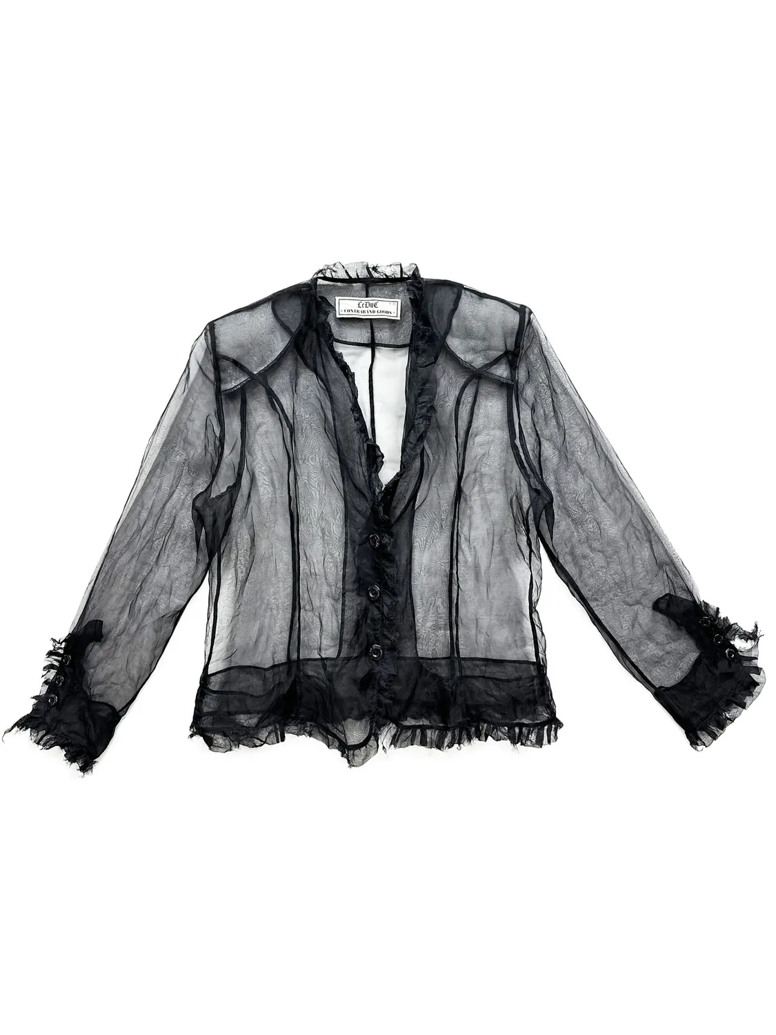 Paolo Leduc The Voyeur chemise soie noire volants