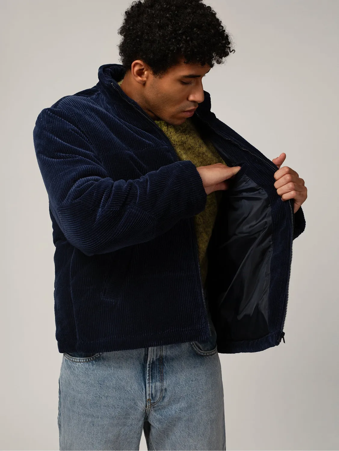 Cotelé Paris Puffer Navy doudoune velours navy