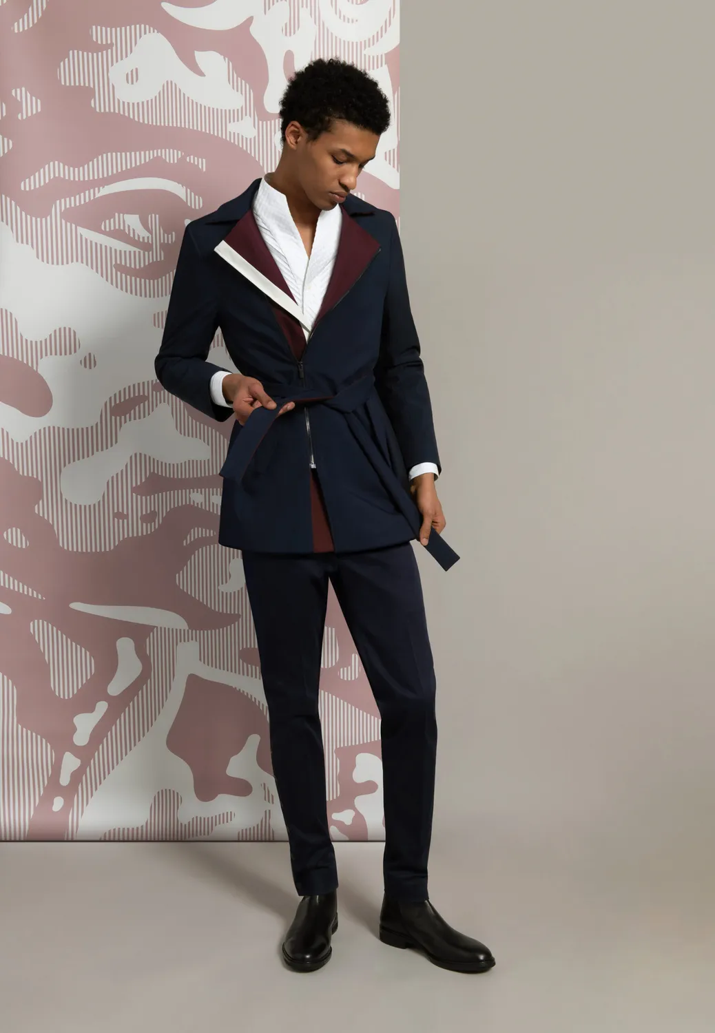 Pierre Talamon Jump pantalon marine coupe droite