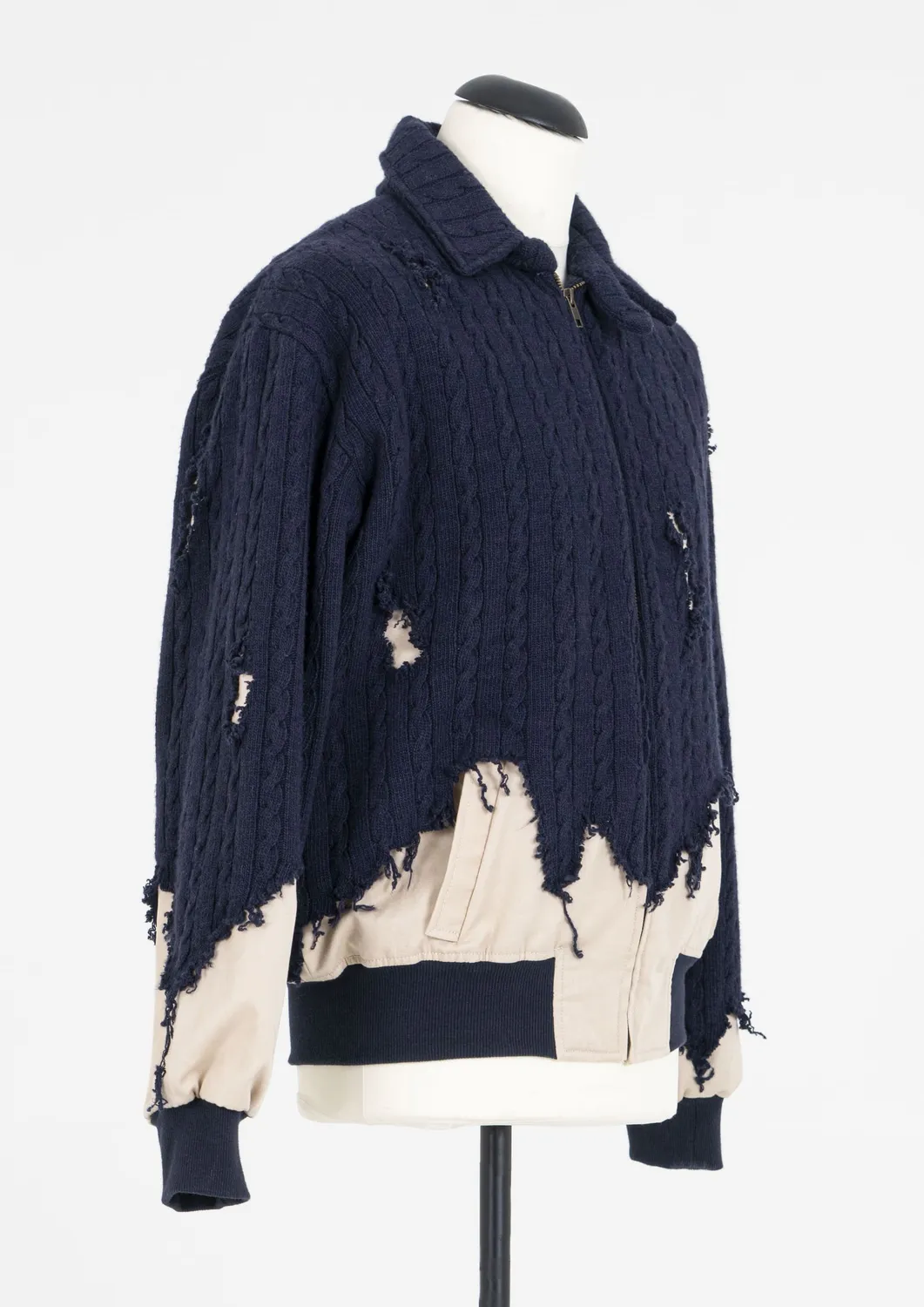 PAOLO LEDUC Mad Wool bomber marine maille cachemire
