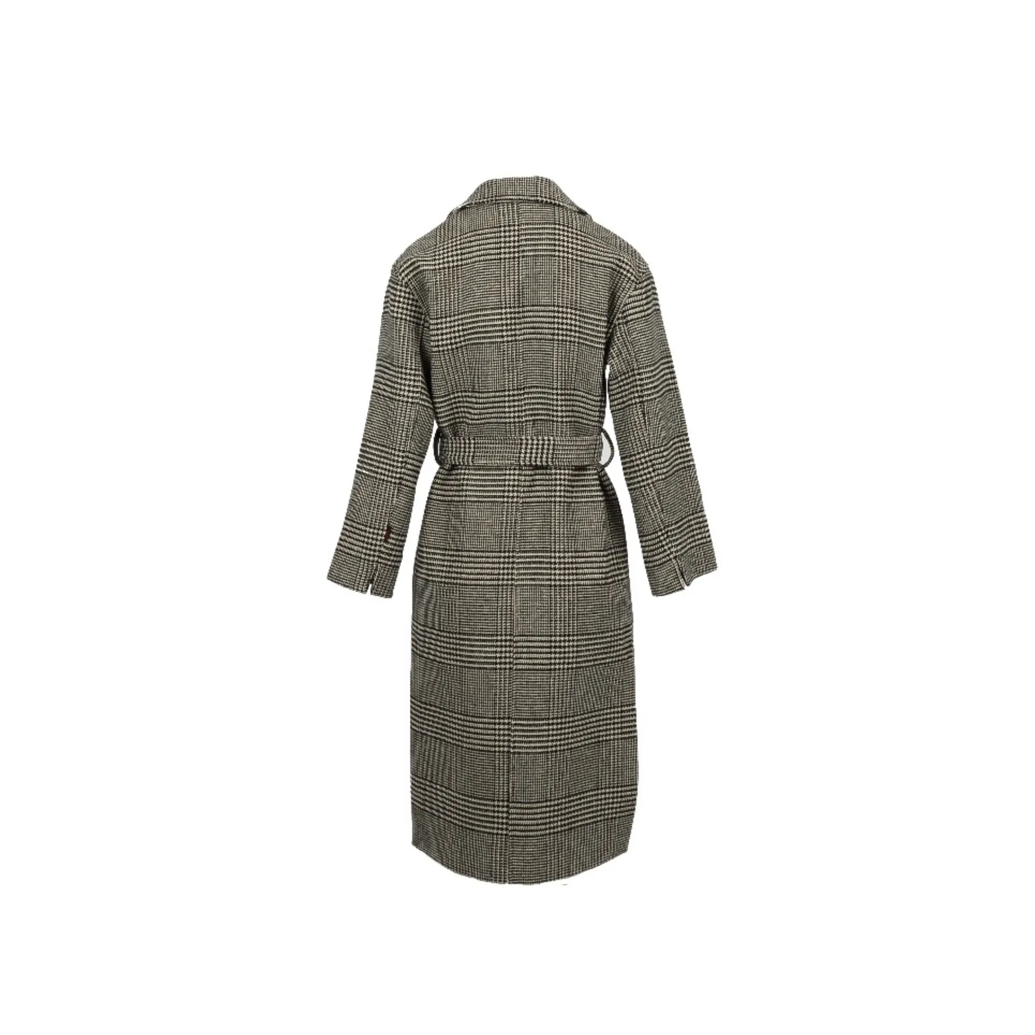 Oakwood Reality 65362 manteau carreaux noir laine ceinture