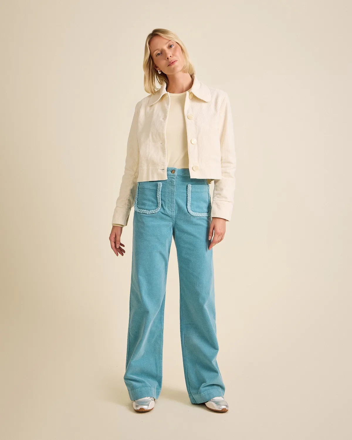 Cotelé Paris Daisy veste écru coton bio