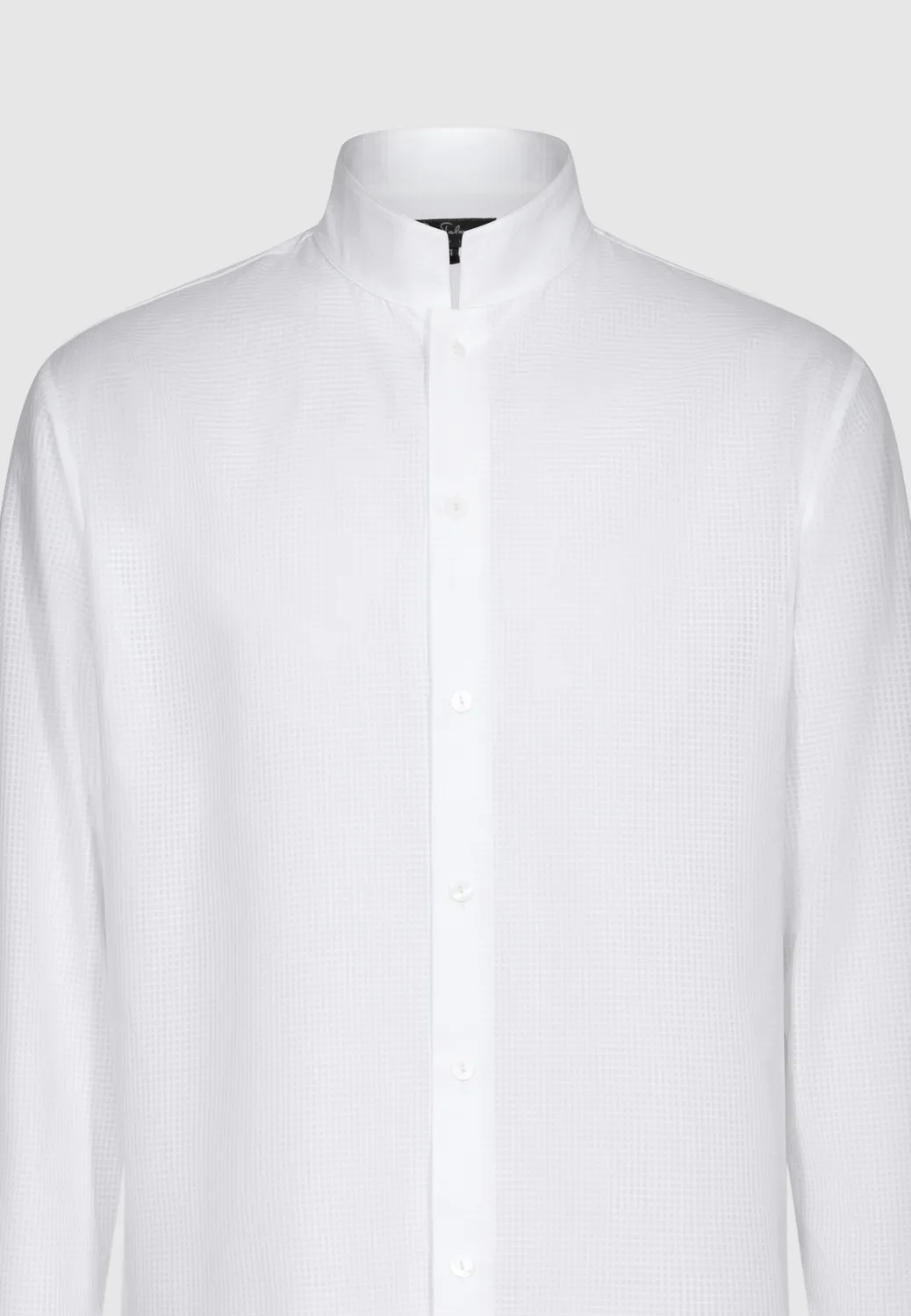 Pierre Talamon chemise col mao blanche coton
