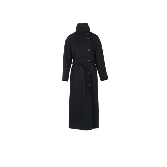 Oakwood Paname 65355 manteau laine bleu marine ceinture