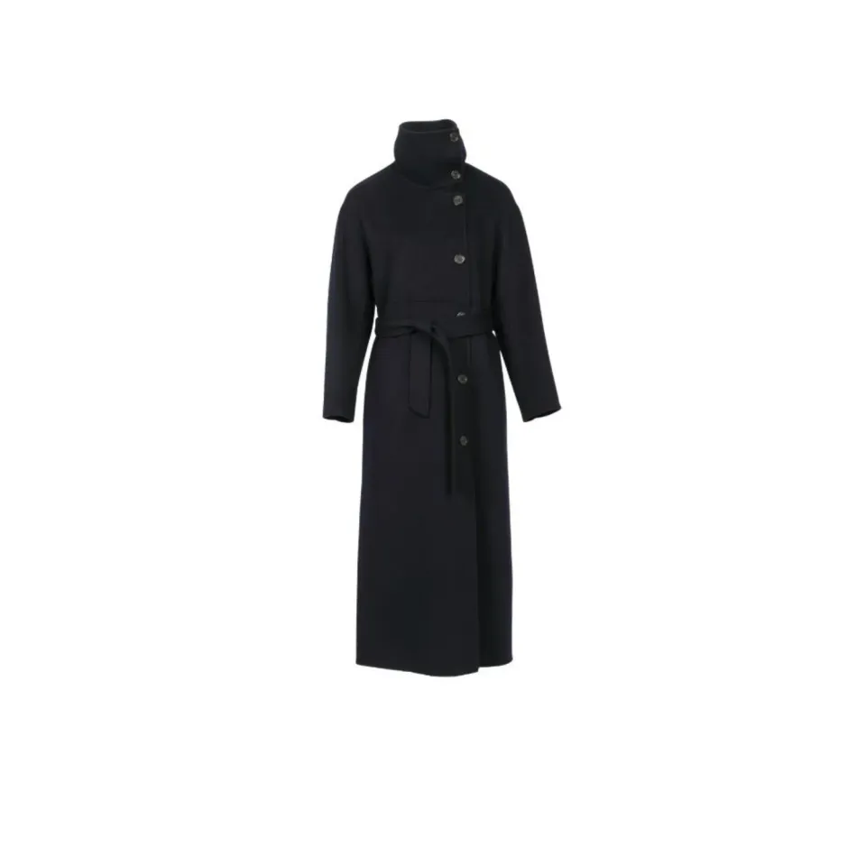 Oakwood Paname 65355 manteau laine bleu marine ceinture