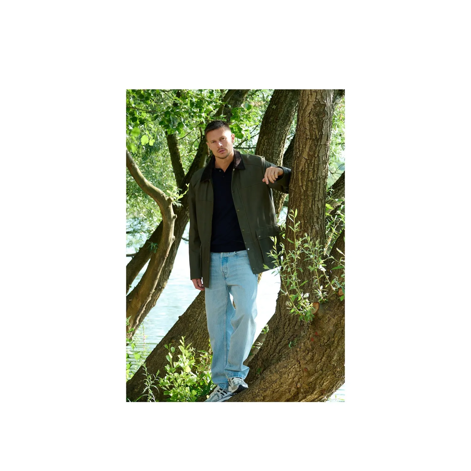 Oakwood Jack 65079 veste cuir chèvre kaki chasse