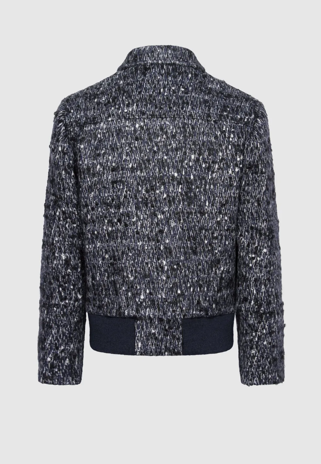 Pierre Talamon blouson tweed laine chiné bleu