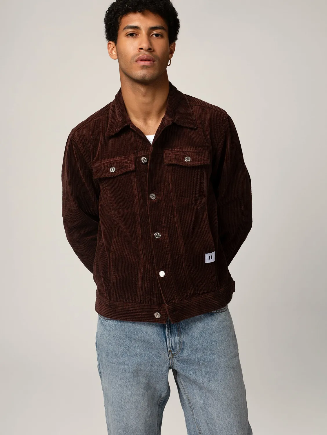 Cotélé Paris Jim veste trucker chocolat velours