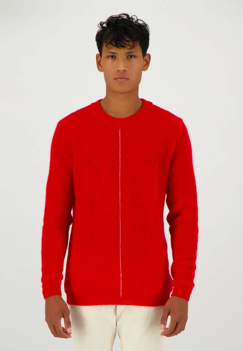 Pierre Talamon pull mohair rouge chaud