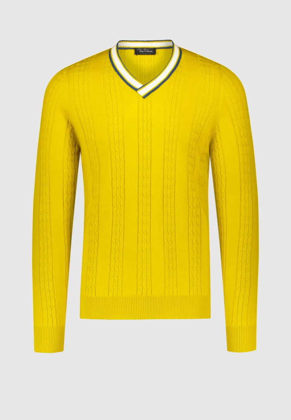 Pierre Talamon Torsadé pull jaune homme