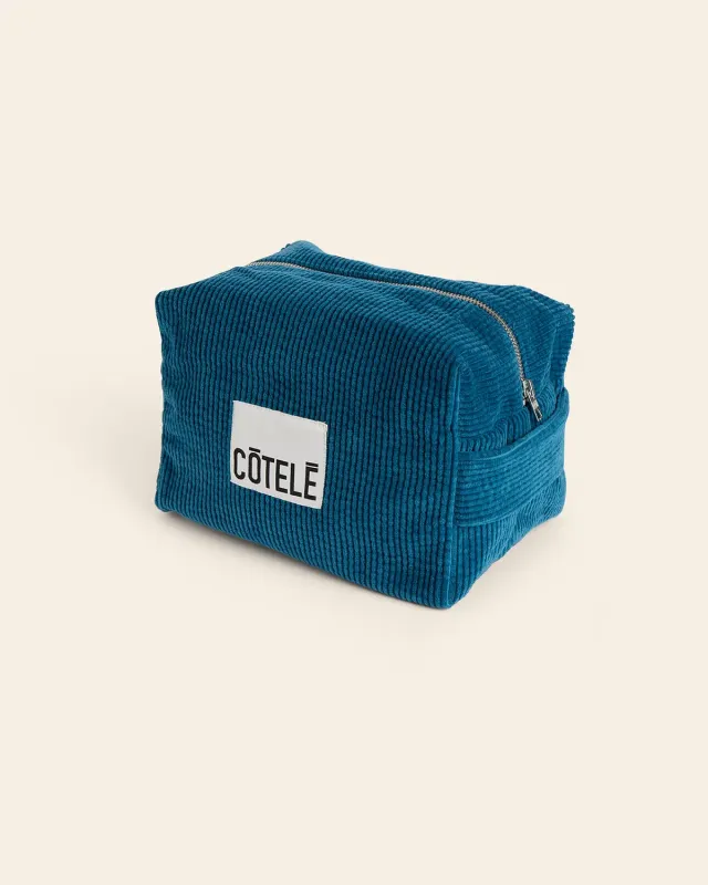 Cotélé Paris trousse de toilette XL pétrole velours