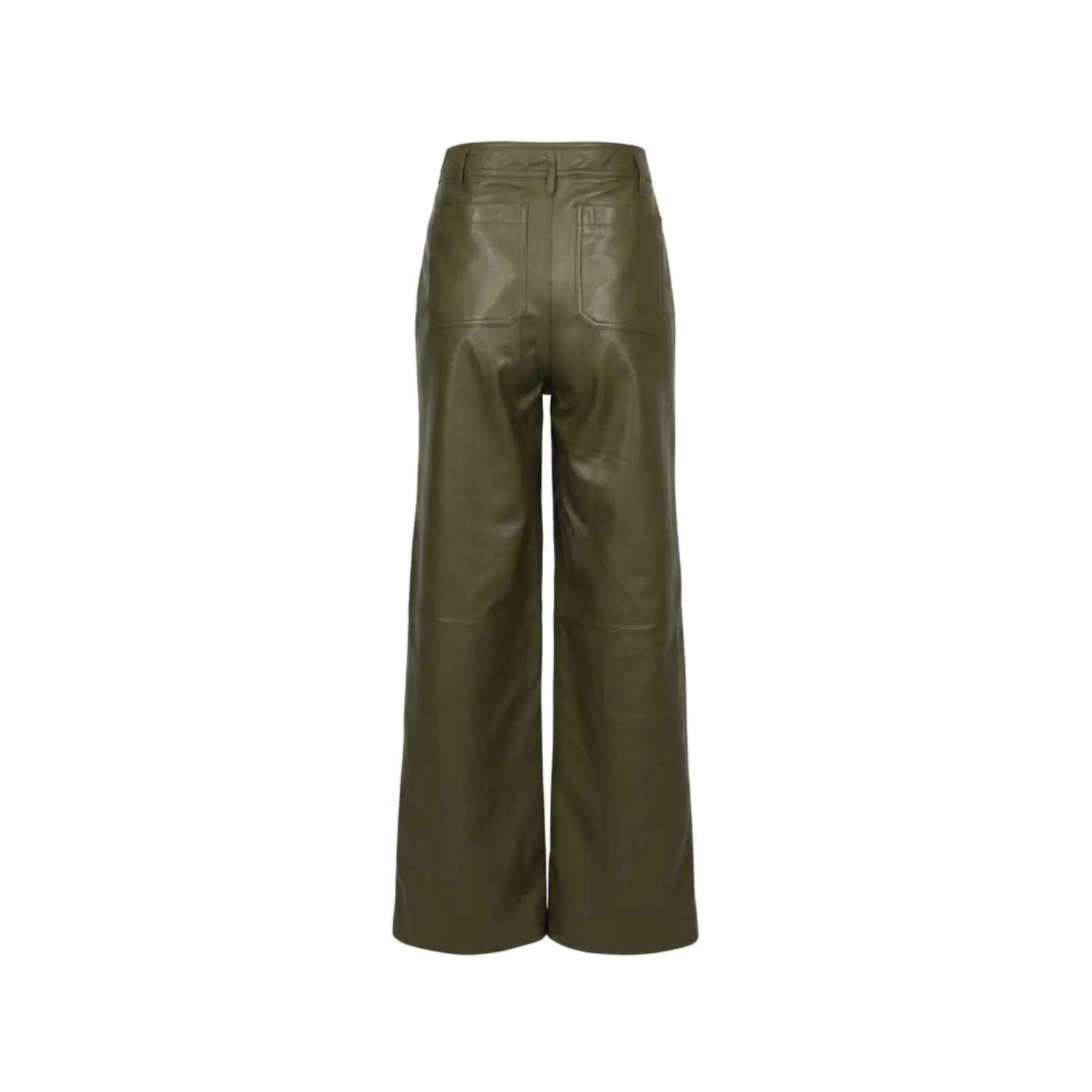 Oakwood Yummy 65319 pantalon cuir kaki foncé large