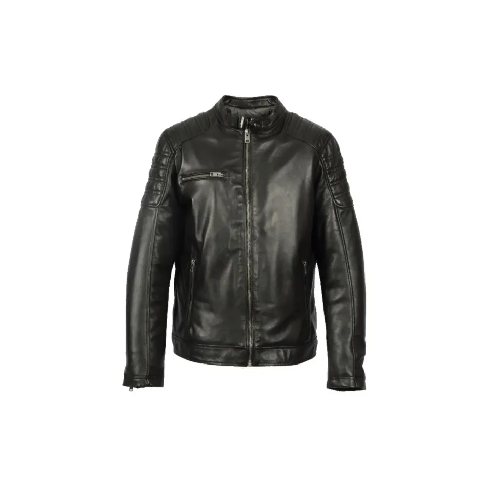 Oakwood Shelby 65178 blouson cuir col mao noir