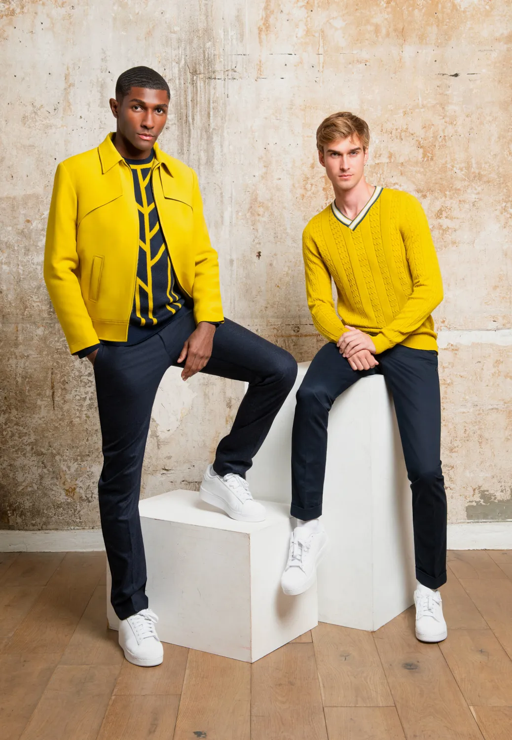 Pierre Talamon Torsadé pull jaune homme