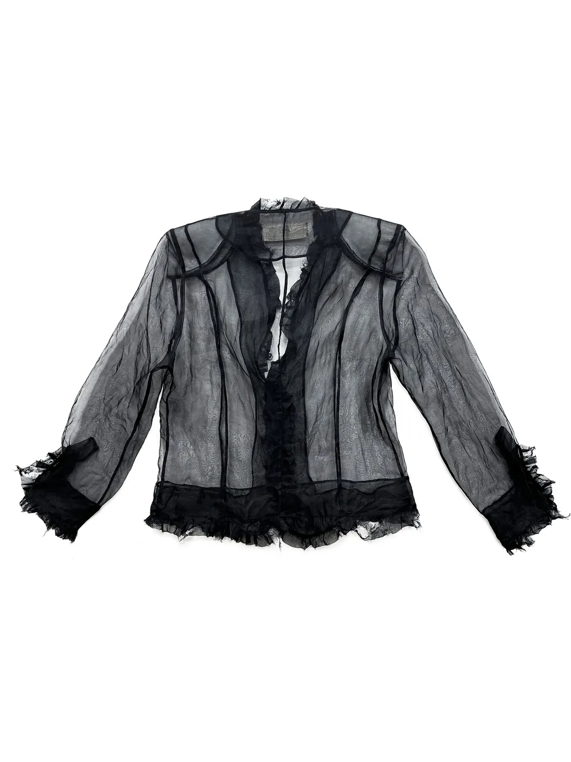 Paolo Leduc The Voyeur chemise soie noire volants